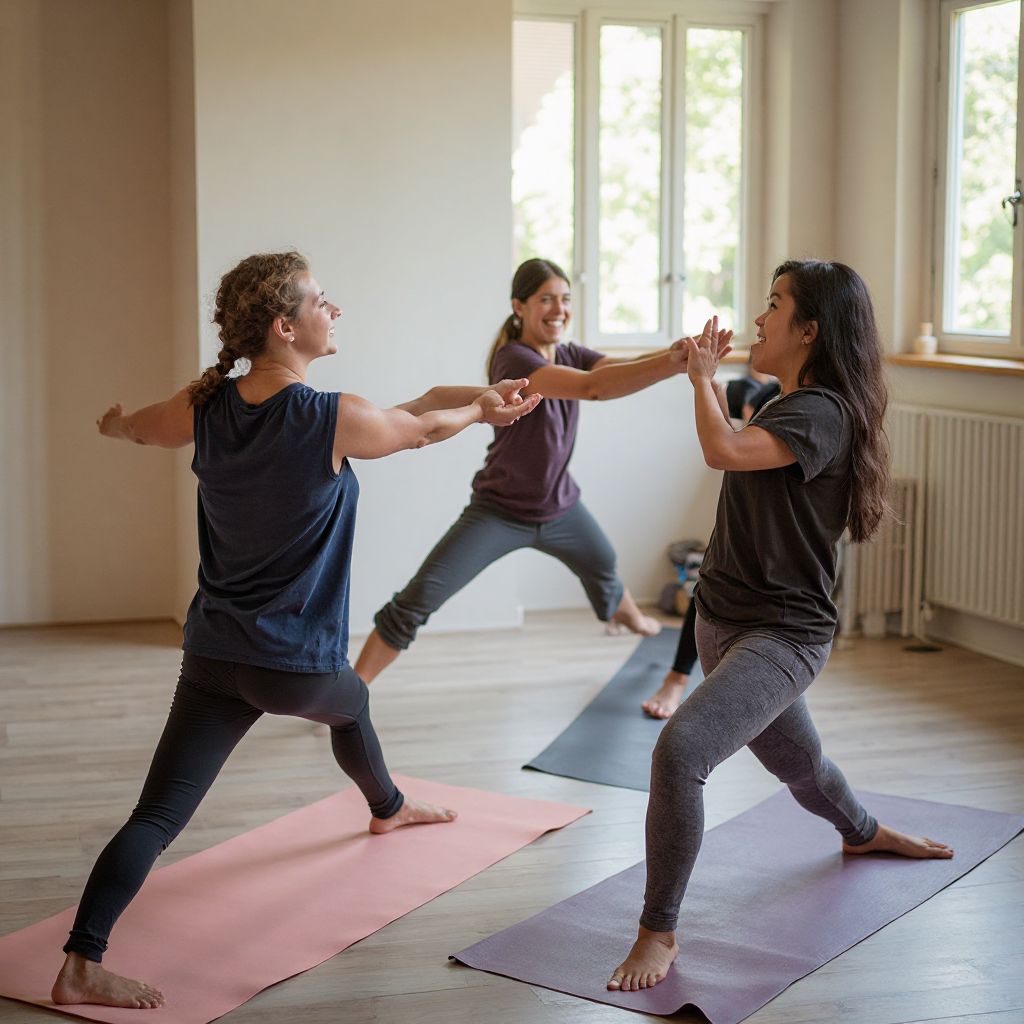 Teen and parent yoga class